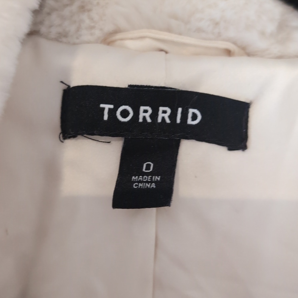 Torrid Faux Fur Car Length Coat, Size 12 - Picture 2 of 3